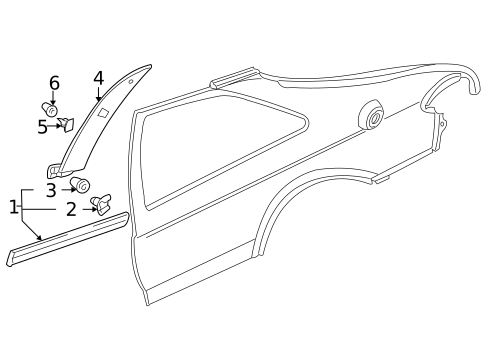 Exterior Trim - Quarter Panel for 1999 Saab 9-3 #0