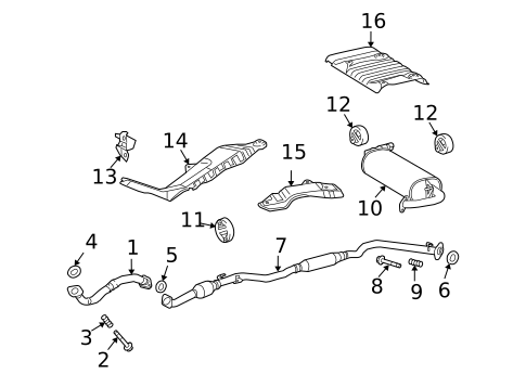 Exhaust Components for 2010 Pontiac Vibe #1