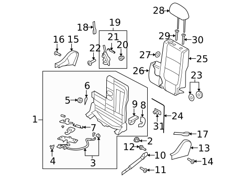 Rear Seat Components for 2017 Volkswagen Tiguan Limited #0