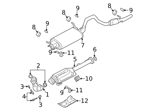 Exhaust Components for 1999 Chevrolet Tracker #1