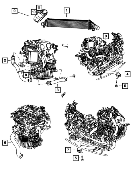 Radiator and Related Parts; Charge Air Cooler for 2010 Dodge Journey #4