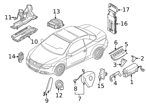 Air Bag Components for 2009 Volkswagen Eos #0