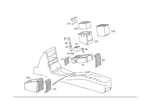 Ashtray and Storage Box, Bottom for 1997 Mercedes-Benz SL320 #0