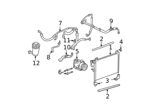 Condenser, Compressor & Lines for 2004 GMC Envoy XUV #0