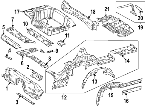 Rear Floor & Rails for 2024 Mercedes-Benz CLE300 #1