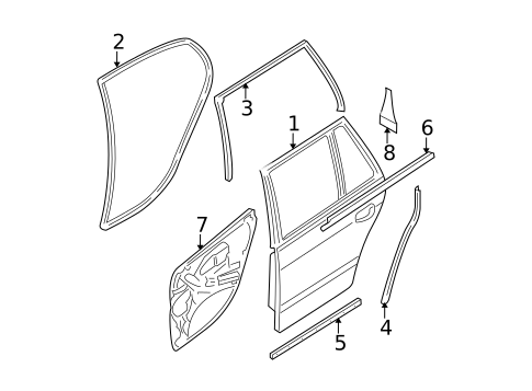 Door & Components for 2000 BMW 528i #2
