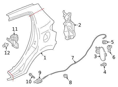 Quarter Panel & Components for 2023 Mitsubishi Mirage #0