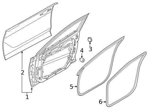 Door & Components for 2020 Hyundai Elantra GT #1