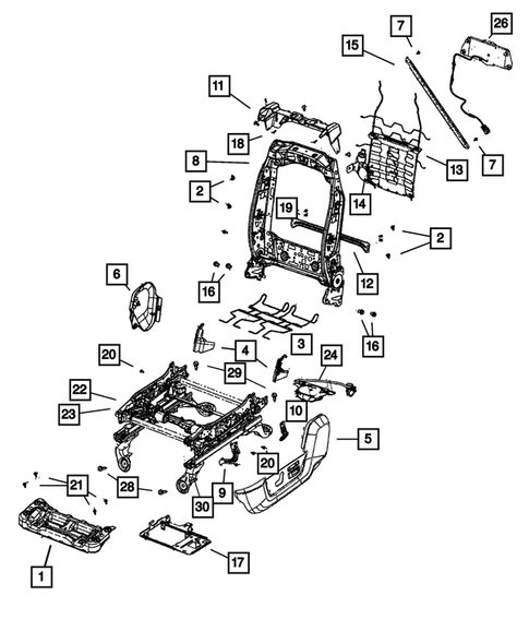 Front Seats - Adjusters, Recliners, Shields and Risers for 2016 Ram 3500 #1
