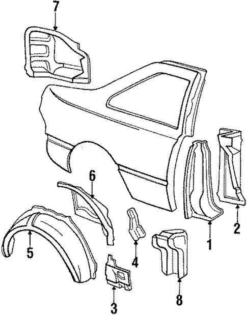 Inner Structure & Rails for 1988 Mercury Topaz #0