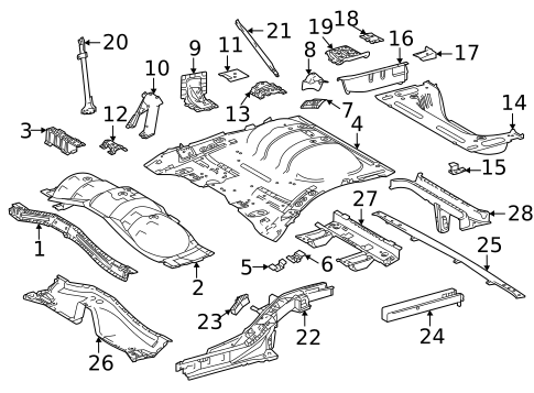 Rear Floor & Rails for 2017 Toyota Mirai #0