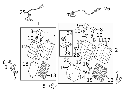Rear Seat Components for 2014 Mazda 3 #0