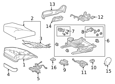 Passenger Seat Components for 2018 Lexus LC500 #1