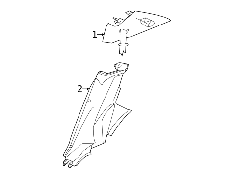 Interior Trim - Quarter Panels for 2012 Chrysler 200 #1