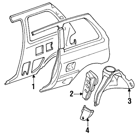 Inner Structure & Rails for 1989 Ford Festiva #1