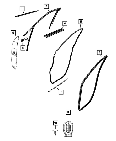 Weatherstrips and Seals for 2022 Jeep Grand Cherokee L #1