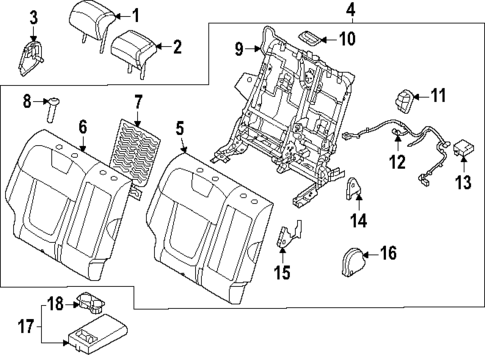 Rear Seat Components for 2022 Hyundai Tucson #4