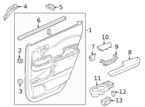 Interior Trim - Rear Door for 2024 Honda Passport #1