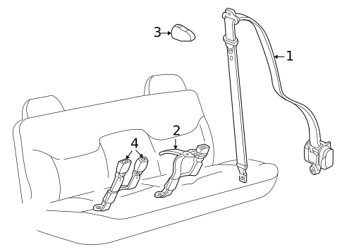 Rear Seat Belts for 2004 Hummer H2 #0