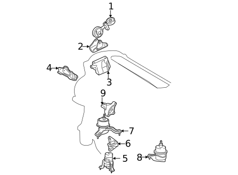 Engine & Trans Mounting for 2005 Toyota Camry #1