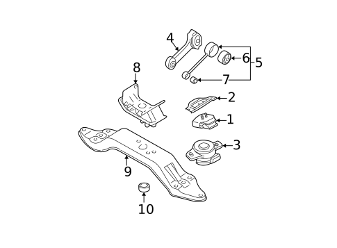 Engine & Trans Mounting for 2000 Subaru Outback #1