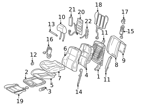 Front Seat Components for 2001 Mercedes-Benz E55 AMG #1