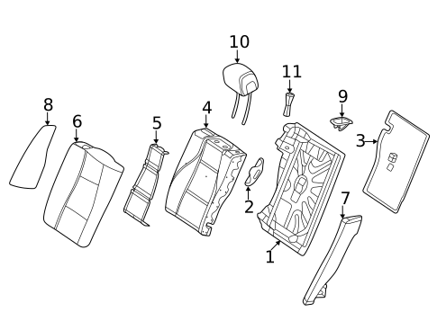 Rear Seat Components for 2025 Mercedes-Benz GLE63 AMG S #1