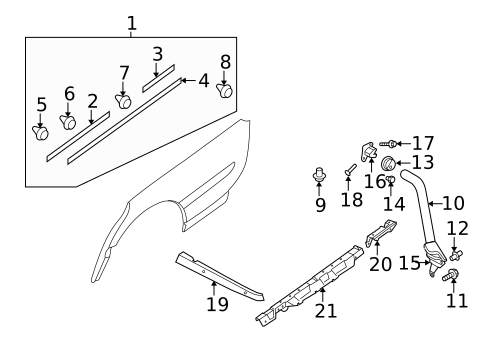Exterior Trim - Quarter Panel for 2004 Subaru Baja #0