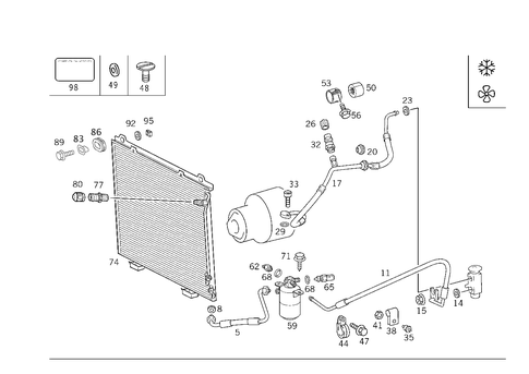 Refrigerant Line Arrangement for 1999 Mercedes-Benz E430 #3