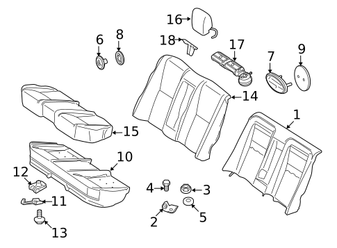 Rear Seat Components for 2011 Mercedes-Benz S65 AMG #1