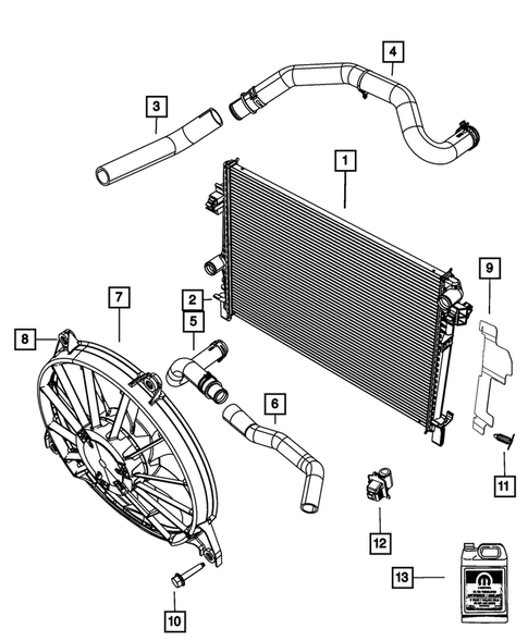 Radiator and Related Parts; Charge Air Cooler for 2010 Dodge Journey #5