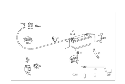 Battery, Starter/Alternator Cable for 1997 Mercedes-Benz SL320 #1