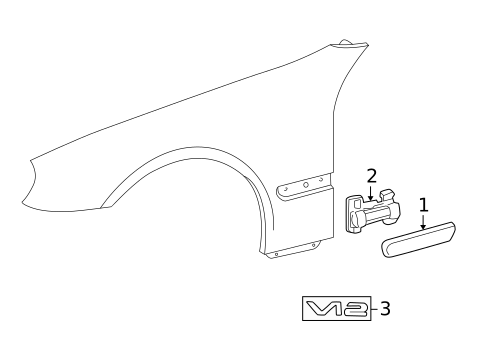 Exterior Trim - Fender for 2002 Mercedes-Benz CL600 #0