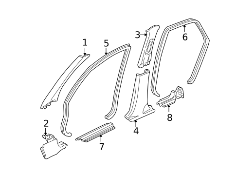 Interior Trim - Pillars for 1999 Acura TL #0