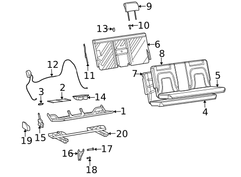 Rear Seat Components for 2002 Buick Rendezvous #2