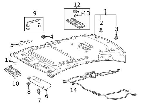 Interior Trim - Roof for 2018 Lexus ES350 #0
