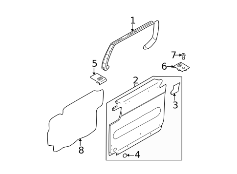 Interior Trim - Side Door for 2005 Kia Sedona #0