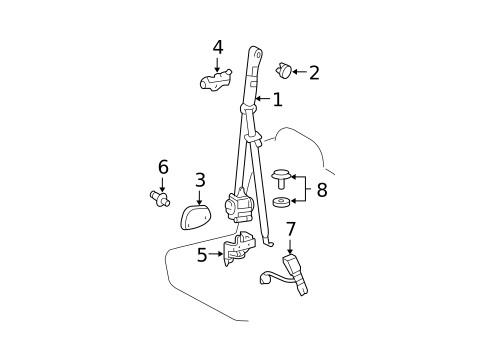 Front Seat Belts for 2006 Toyota Tundra #1