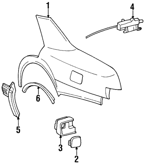 Exterior Trim - Quarter Panel for 1995 Cadillac Seville #0