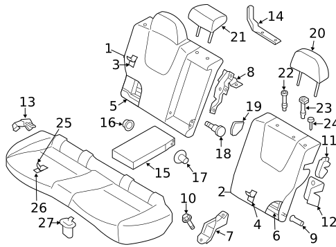 Rear Seat Components for 2011 Subaru Impreza #0