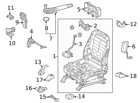 Driver Seat Components for 2014 Lexus LX570 #1