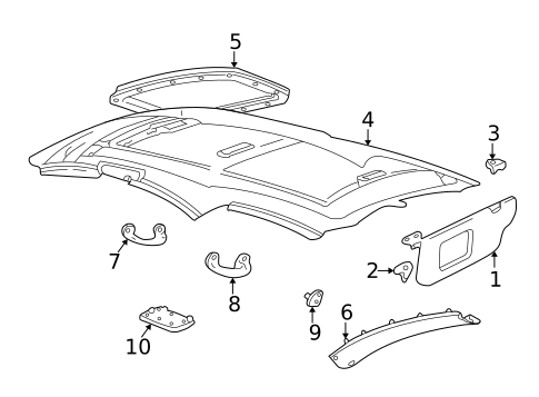 Interior Trim - Roof for 2004 Mercury Sable #1