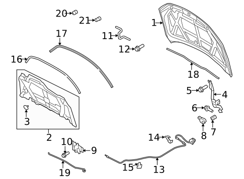 Hood & Components for 2011 Mercury Milan #0