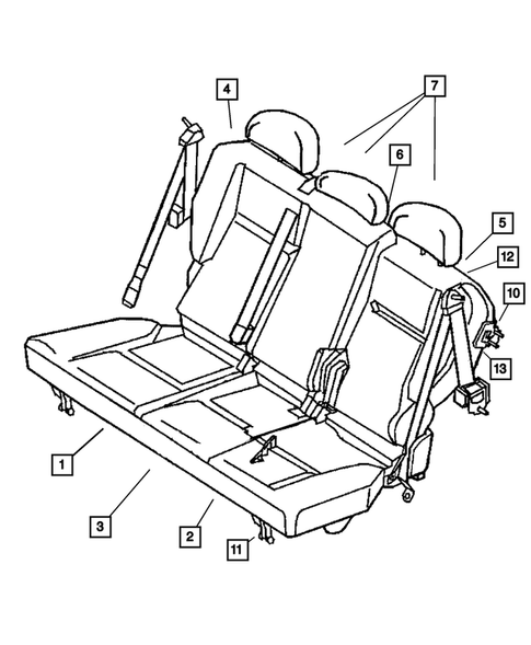 Rear Seats-Folding for 2004 Chrysler PT Cruiser #12