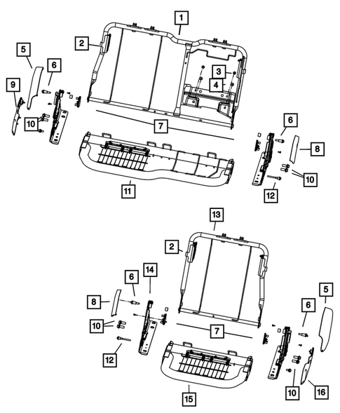 Rear Seats - Second Row Adjusters, Recliners, Shields and Risers for 2024 Ram 1500 Classic #0