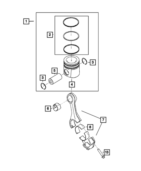 Crankshaft, Piston, Drive Plate, Flywheel, and Damper for 2018 Ram 2500 #1