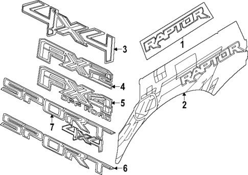 Exterior Trim - Pick UP Box for 2024 Ford Ranger #1