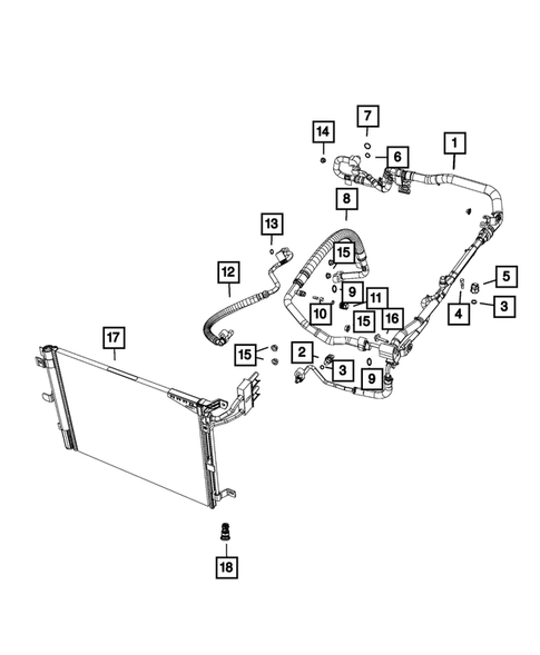 Air Conditioner and Heater Plumbing for 2018 Jeep Wrangler #0