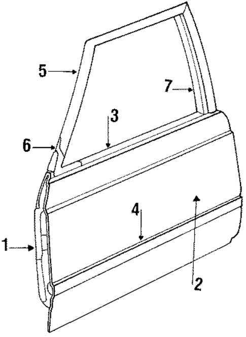 Door & Components for 1986 Honda Civic #0