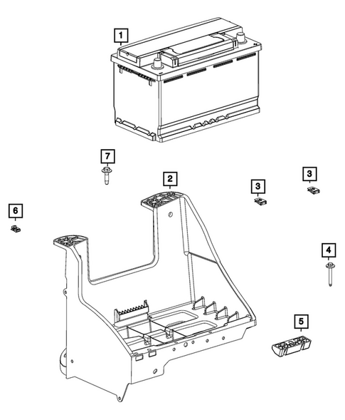 Battery, Battery Tray and Cables for 2025 Ram 3500 #1
